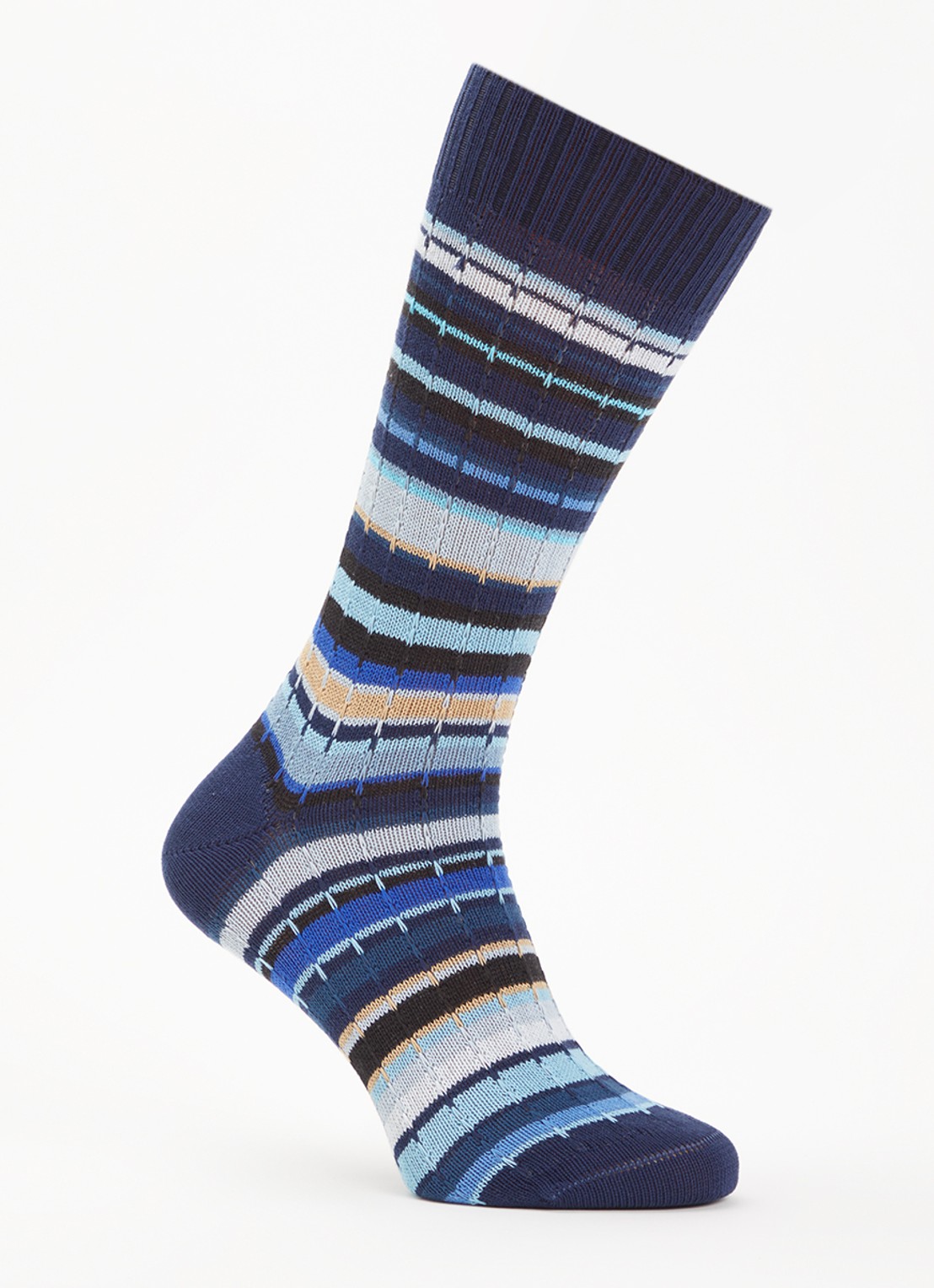 Paul Smith Cable sokken in katoenblend met print - voorkant blauw