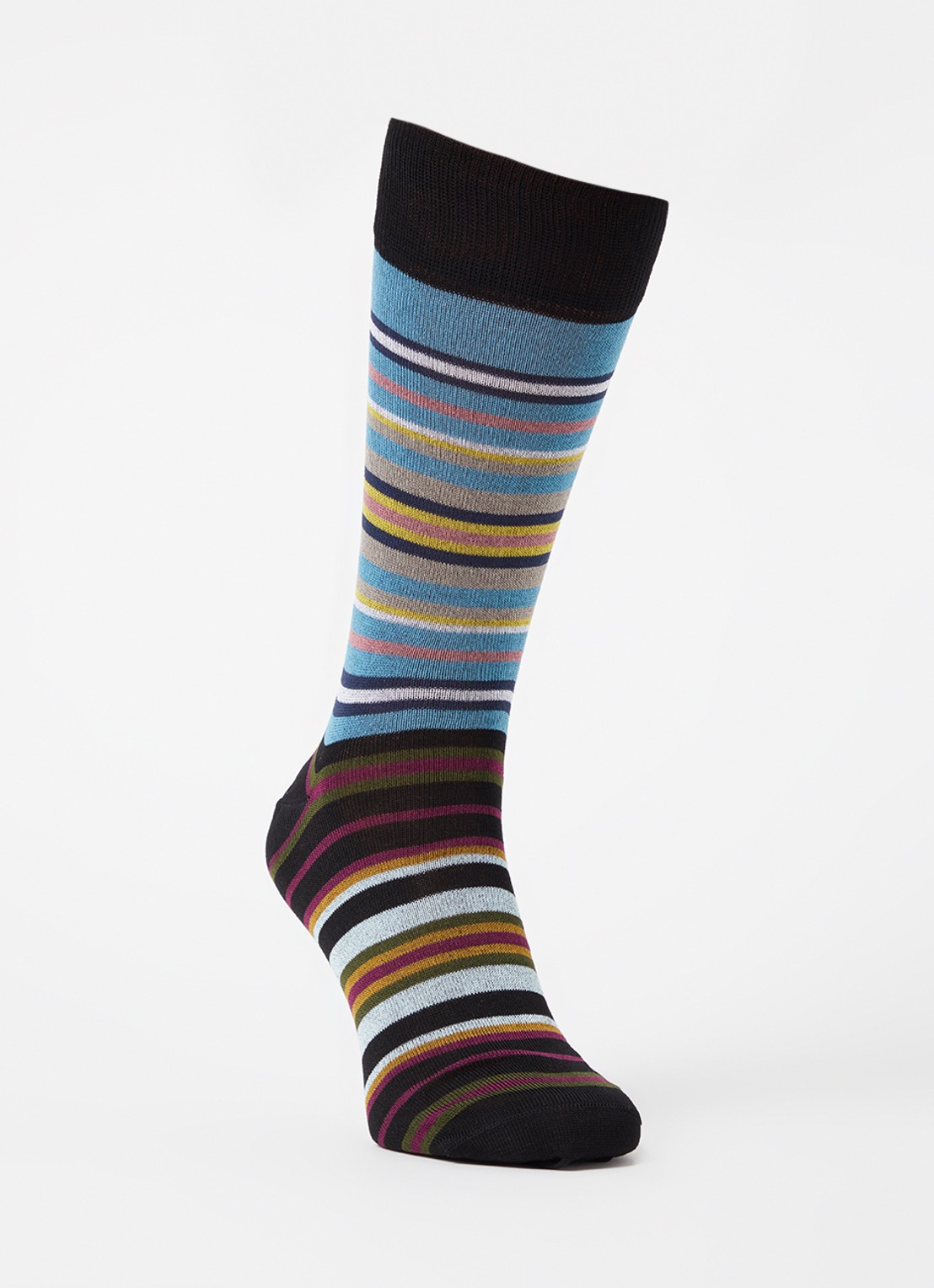 Paul Smith Duncan sokken in katoenblend met streepprint - voorkant zwart