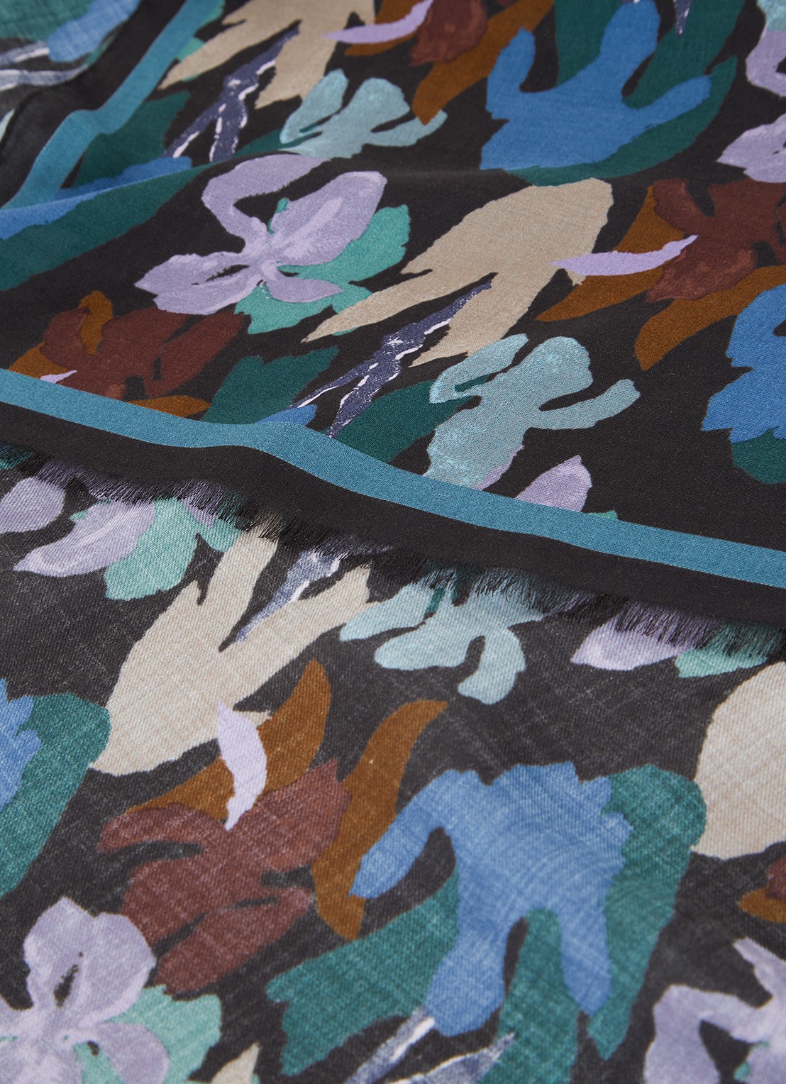 Paul Smith Iris sjaal met print 180 x 70 cm - detail 3 donkerblauw