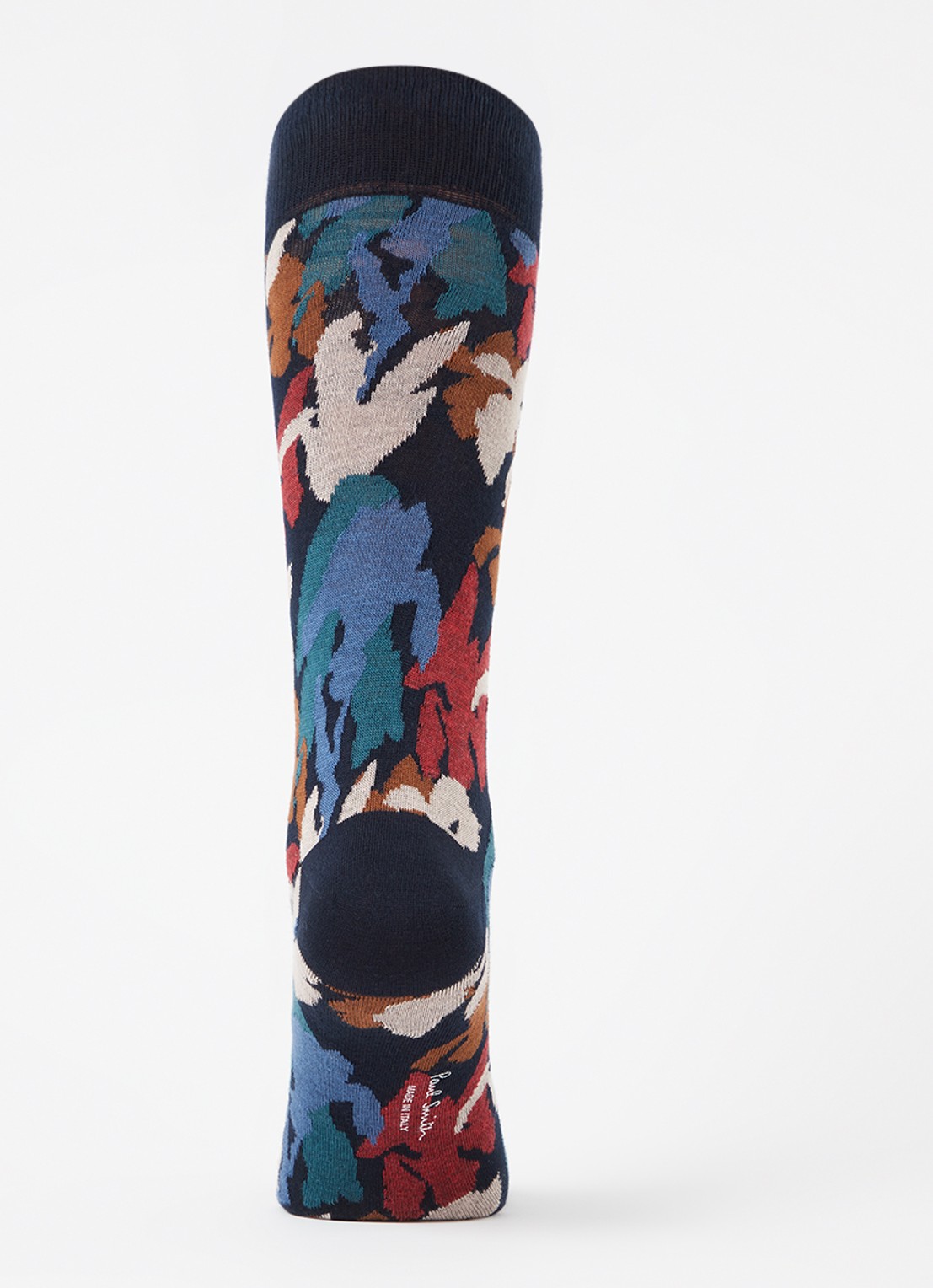Paul Smith Iris sokken met bloemenprint - voorkant 3 donkerblauw