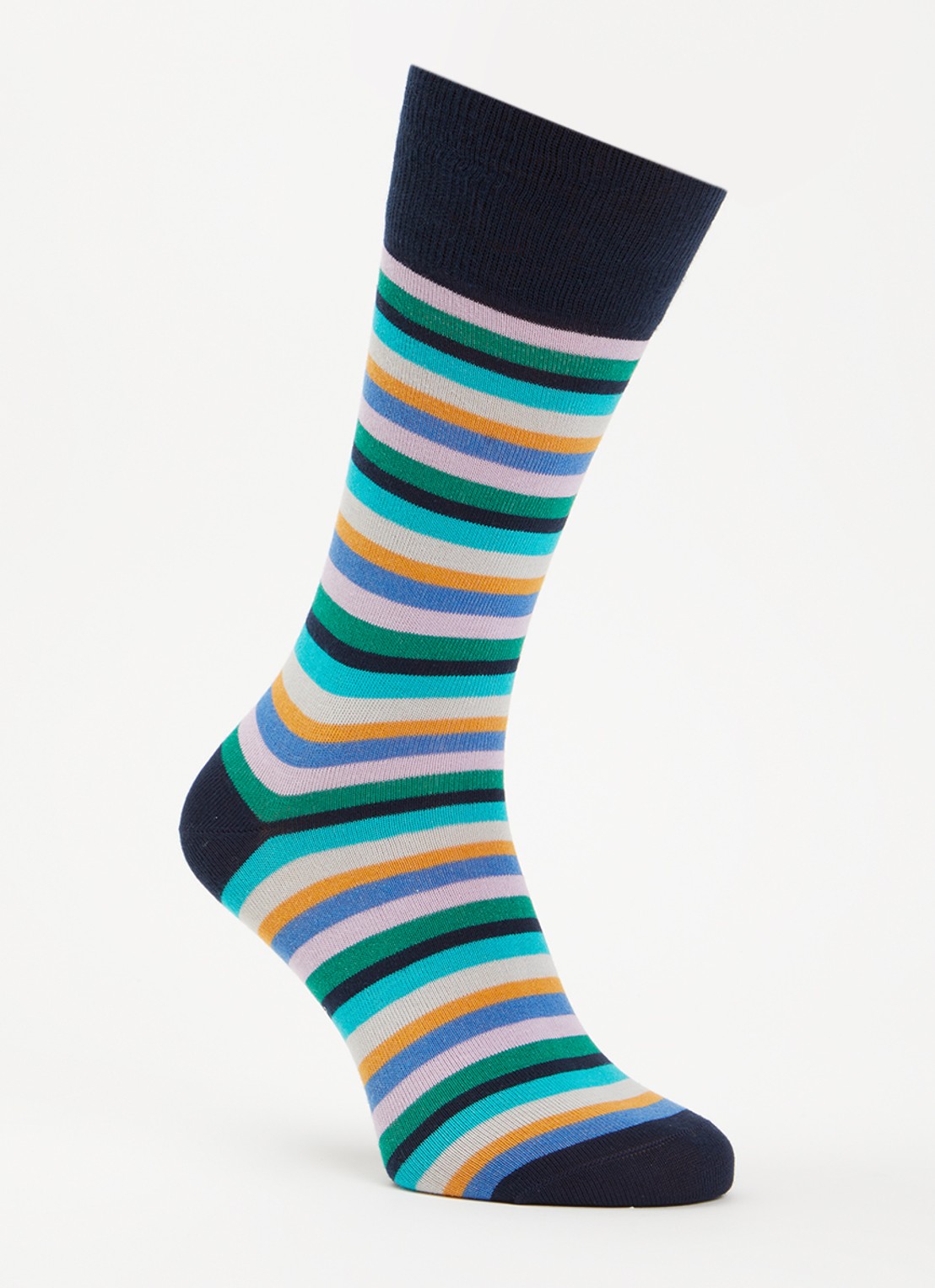 Paul Smith Kahlo sokken in katoenblend met streepprint - voorkant 2 donkerblauw