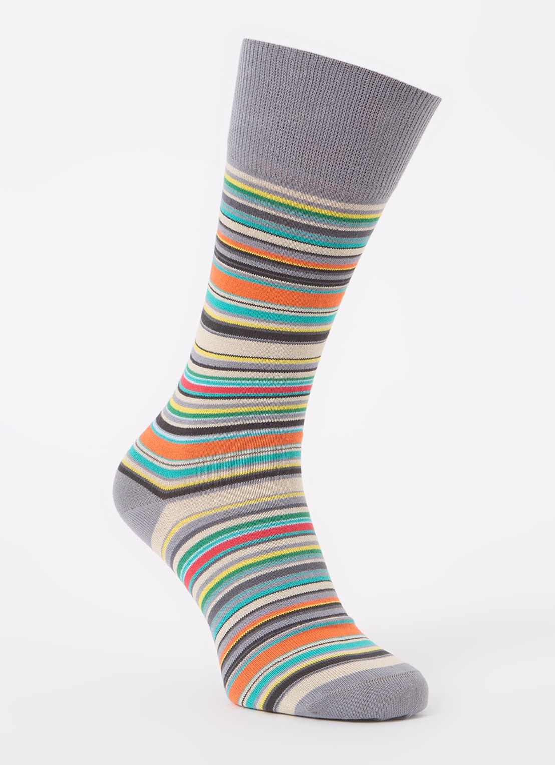 Paul Smith Multistripe sokken met streepprint - voorkant 2 grijs