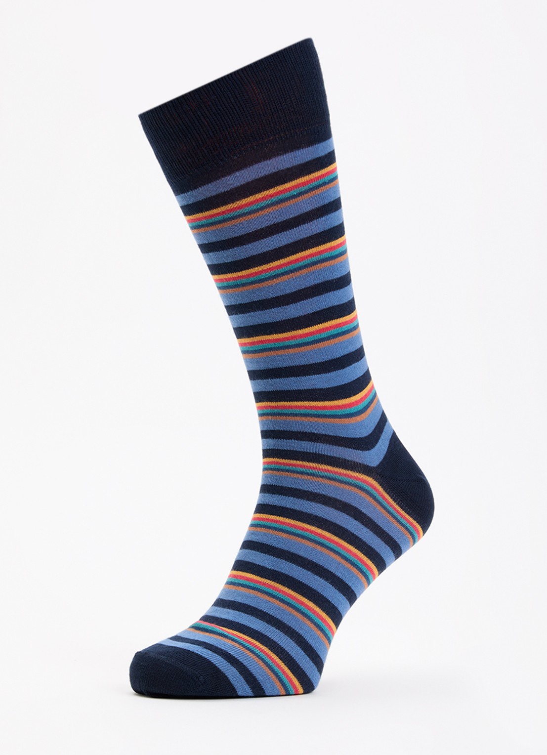 Paul Smith Nolan sokken met streepprint - detail 3 donkerblauw