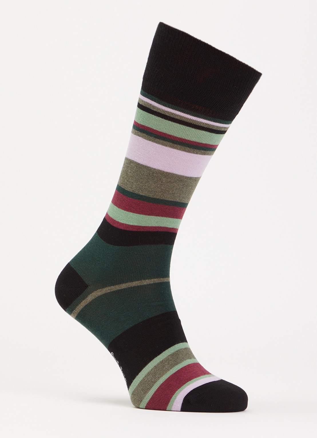 Paul Smith Ozzy sokken met streepprint - voorkant groen