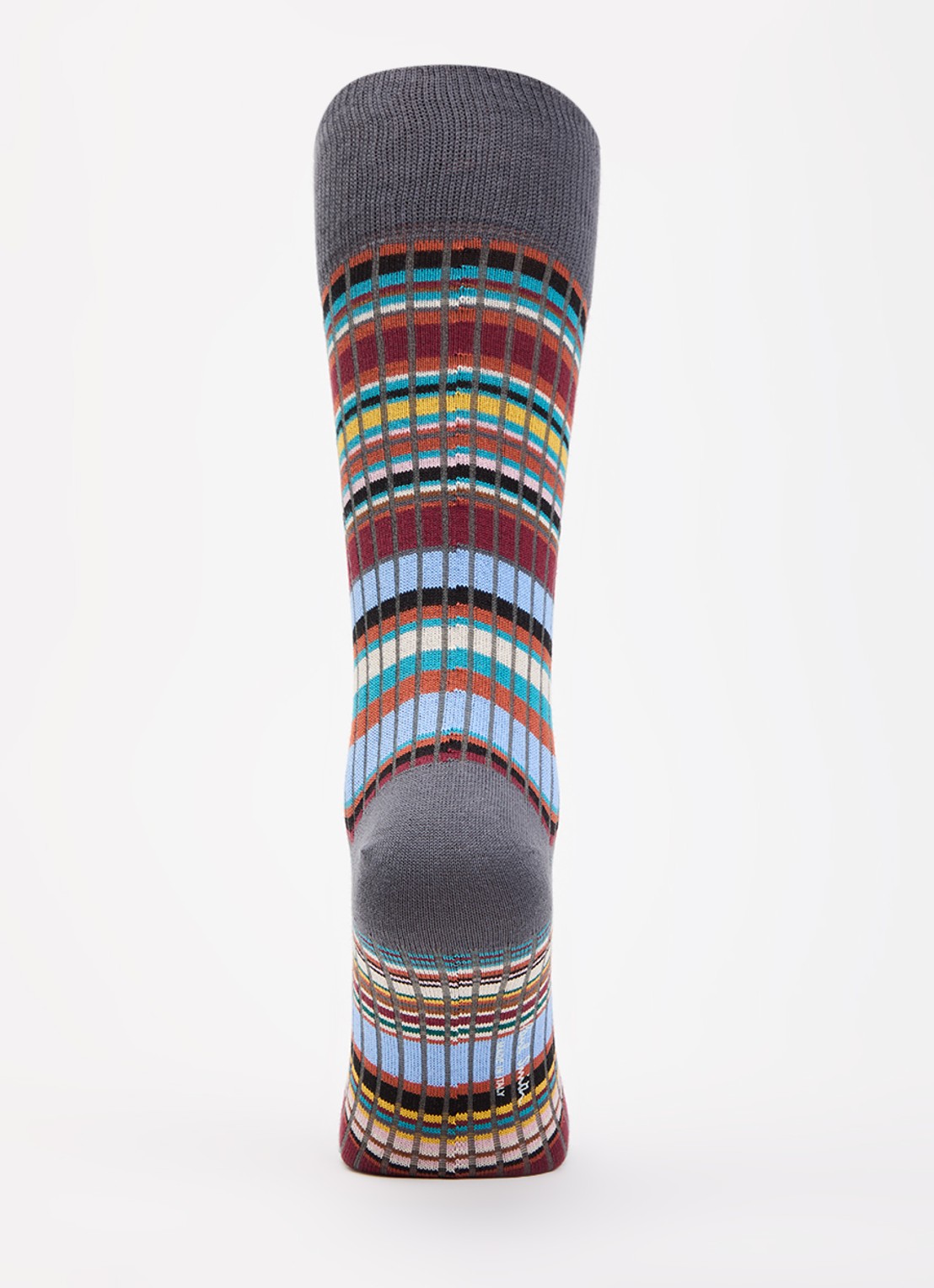Paul Smith Signature Stripe ribgebreide sokken met streepprint - voorkant 2 donkergrijs