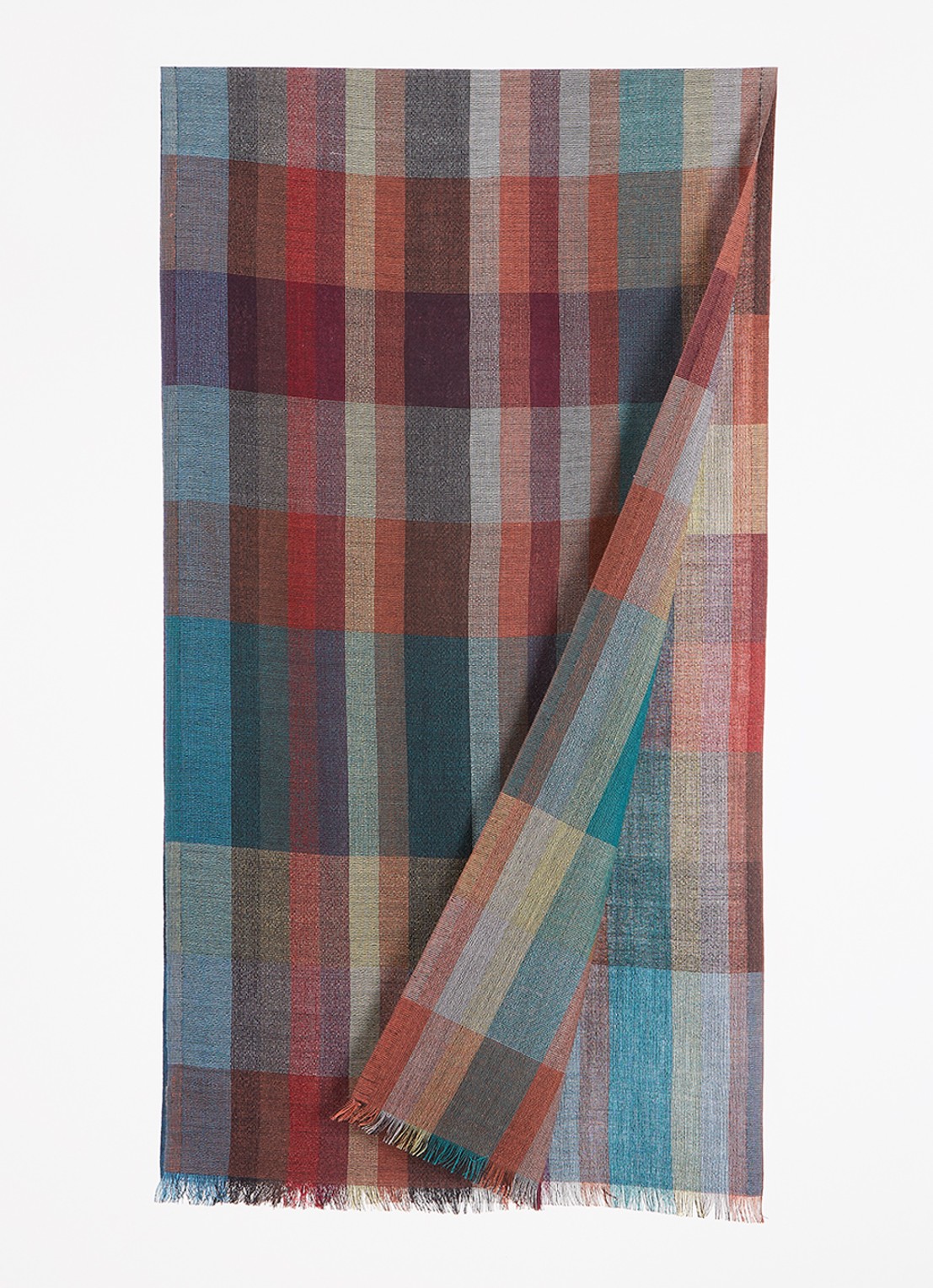 Paul Smith Signature Stripe sjaal in kasjmierblend 180 x 25 cm - voorkant 3 multicolor