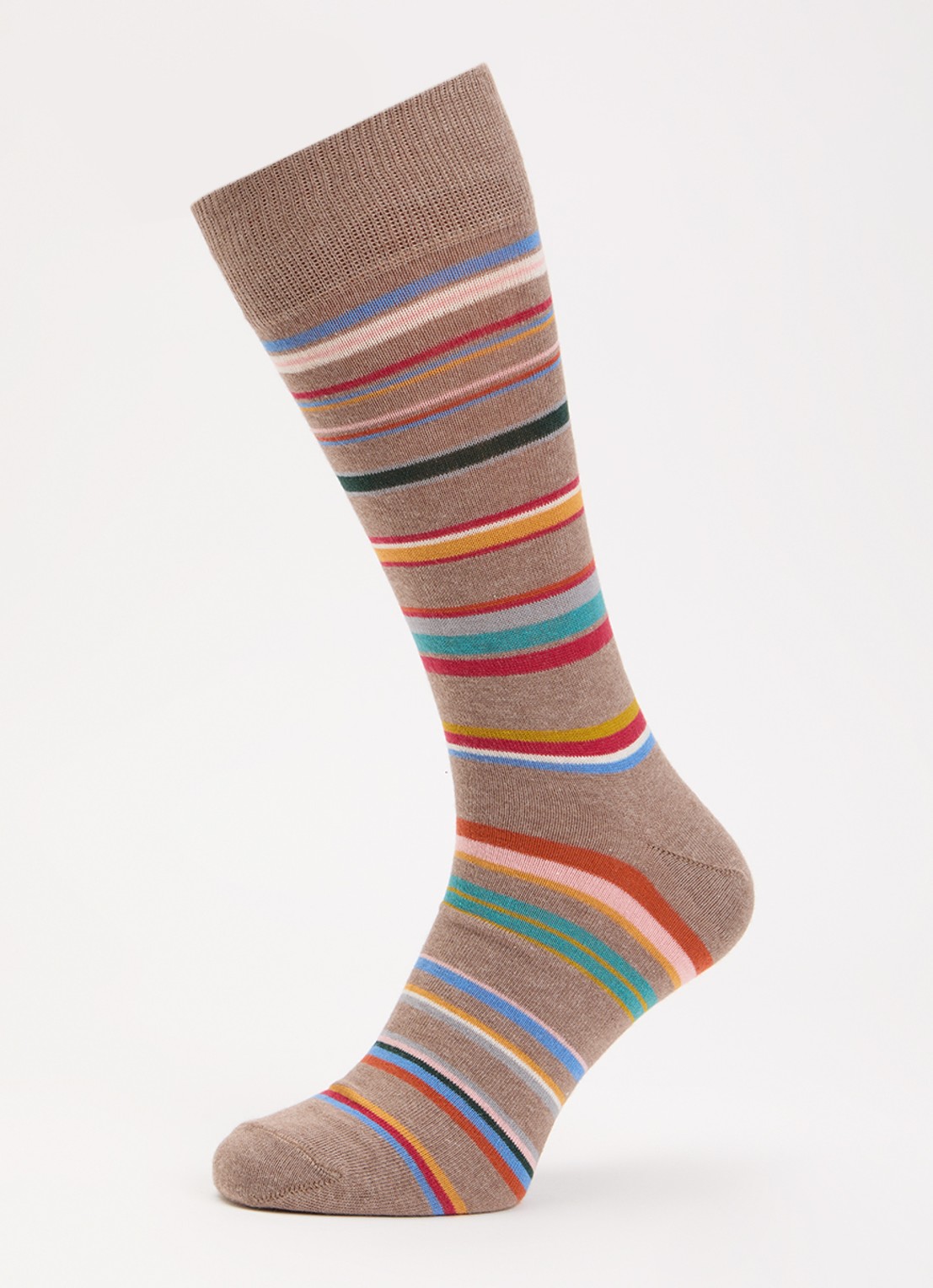 Paul Smith Sokken in katoenblend met streepprint - detail 3 lichtbruin