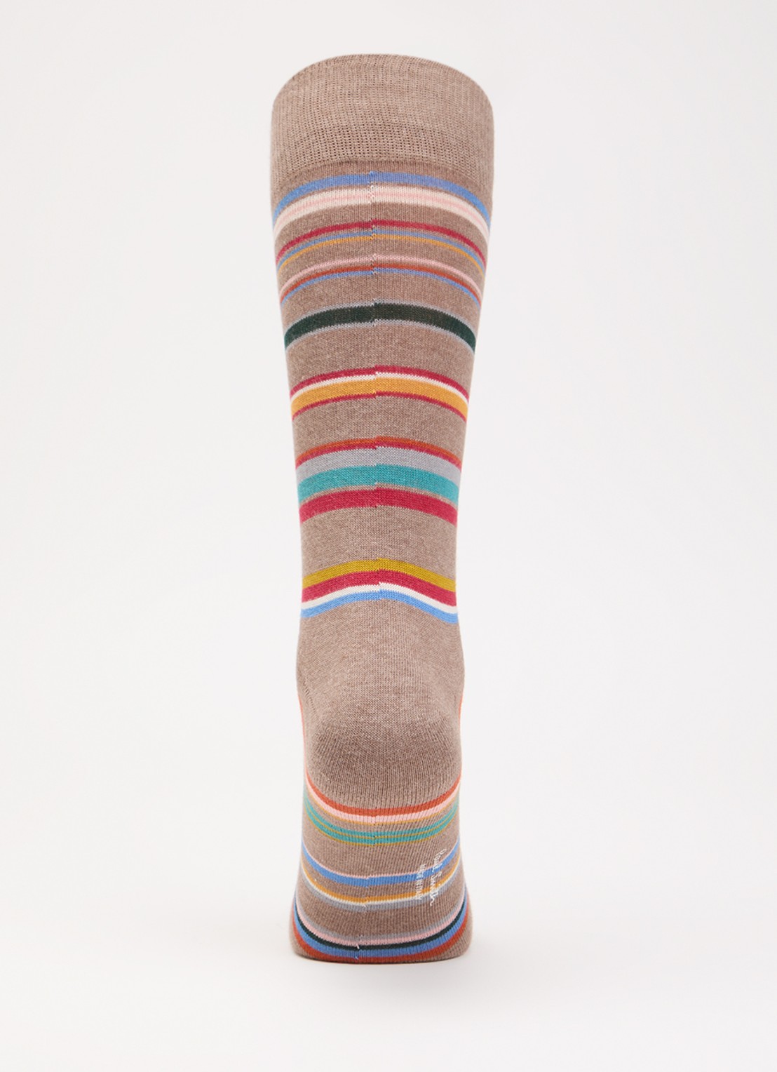 Paul Smith Sokken in katoenblend met streepprint - voorkant 2 lichtbruin