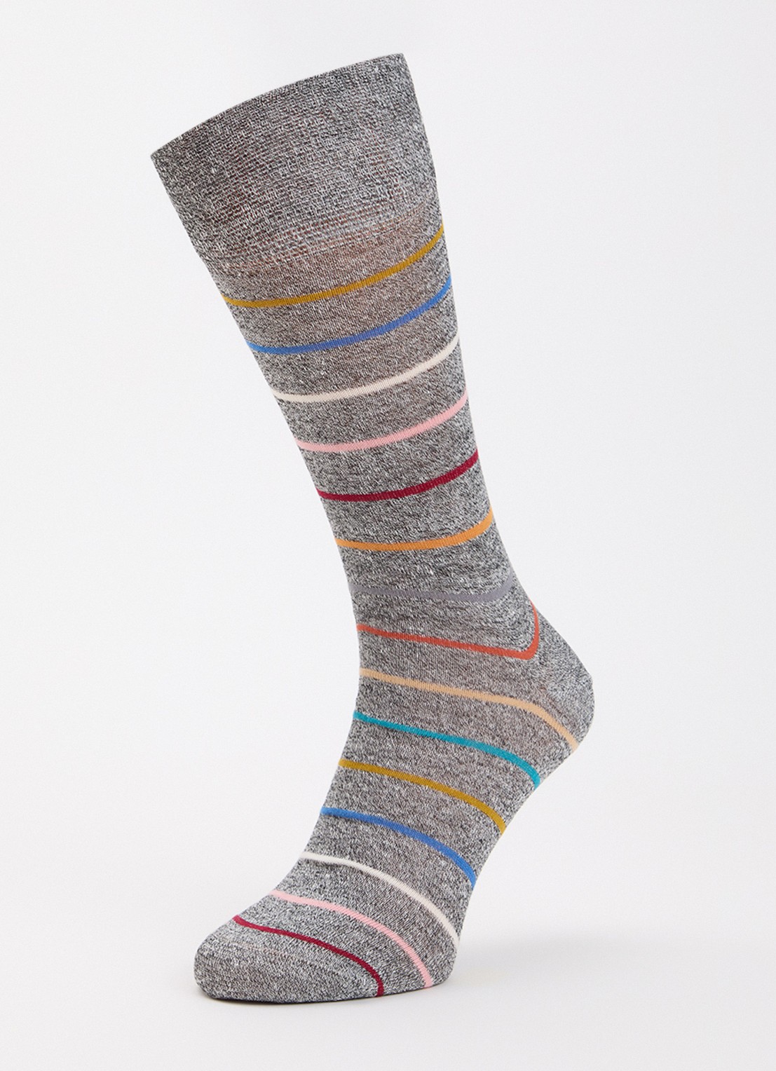 Paul Smith Sokken in linnenblend met streepprint - detail grijsmele