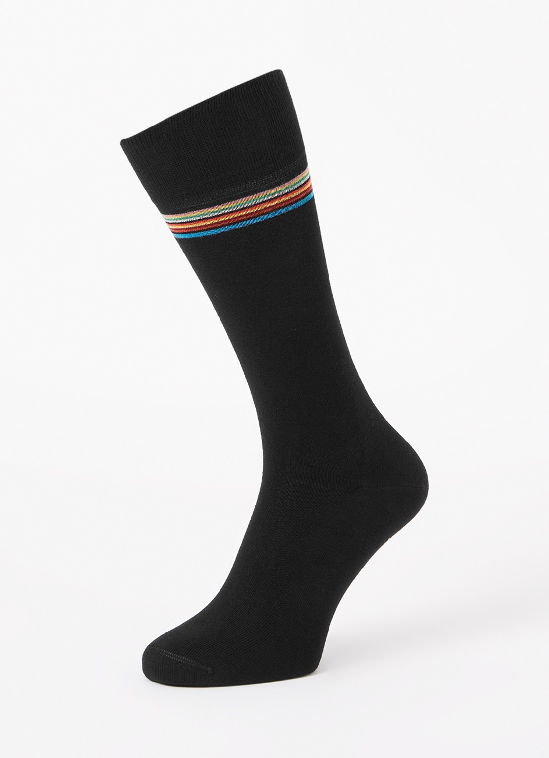 Paul Smith Sokken met borduring en streepprint - detail 3 zwart