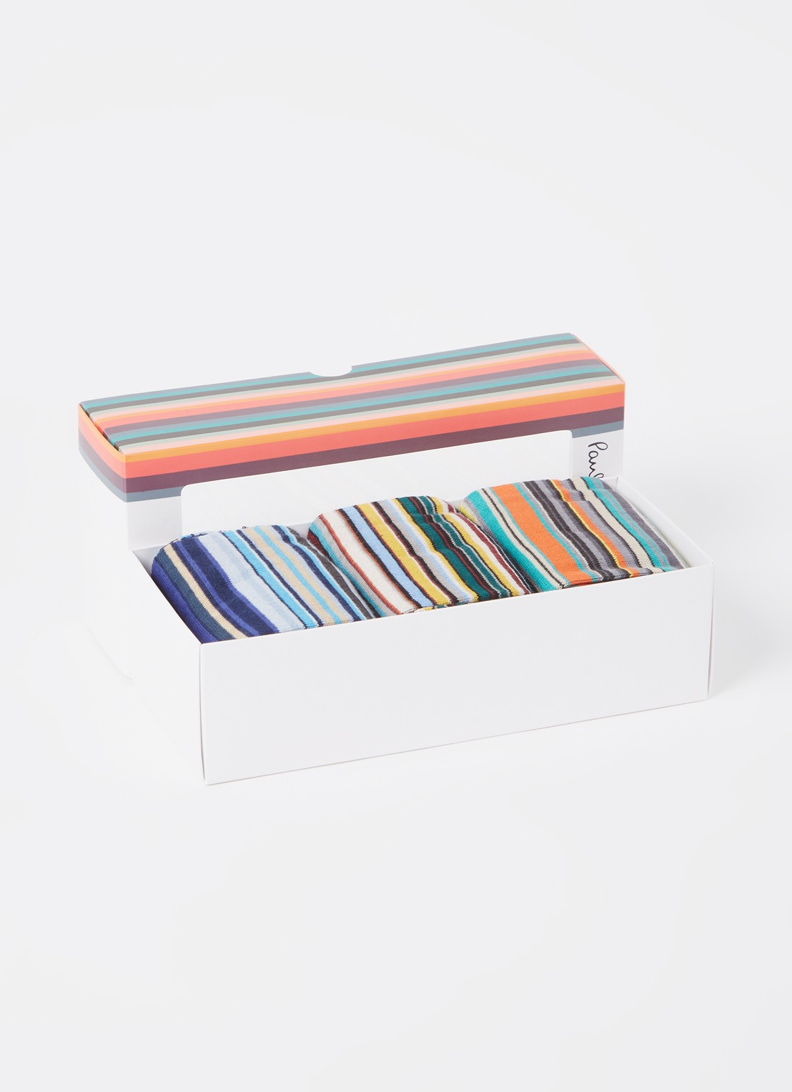 Paul Smith Sokken met streepprint in 3-pack - detail 4 grijs