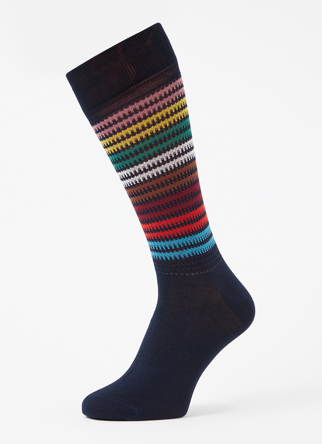Paul Smith Sokken met streepprint - detail donkerblauw