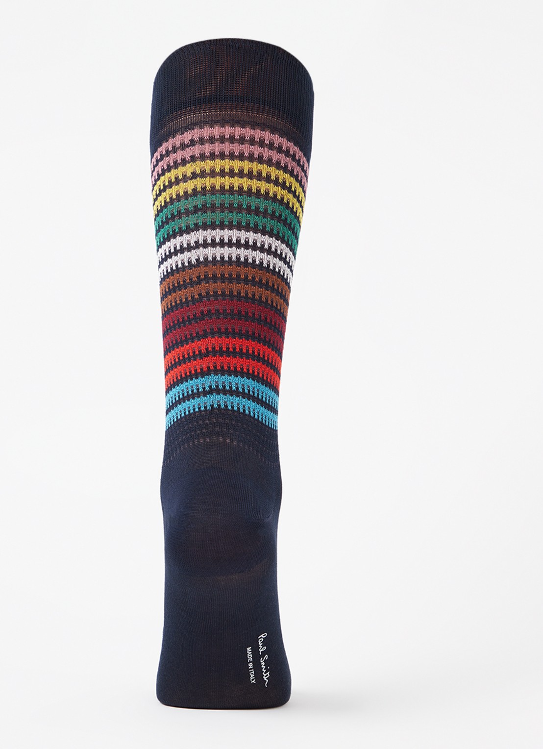 Paul Smith Sokken met streepprint - voorkant 3 donkerblauw