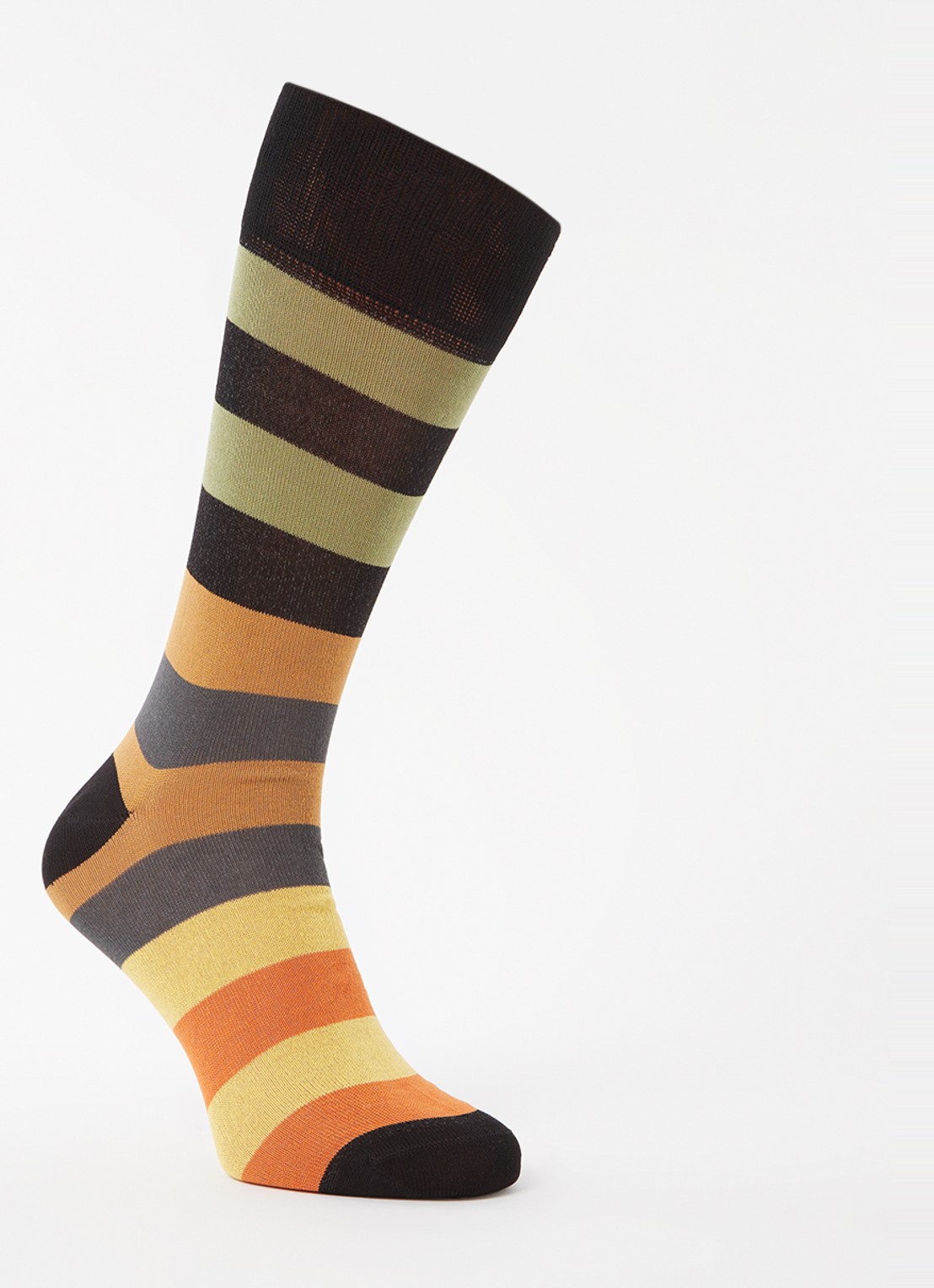Paul Smith Sokken met streepprint - voorkant 2 zwart