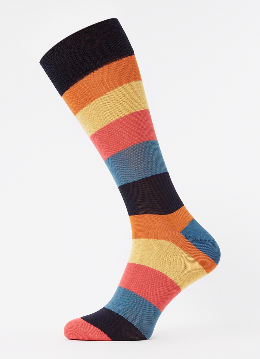 Paul Smith Sokken met streepprint  - detail geel