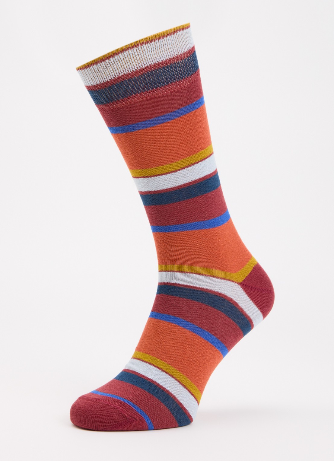 Paul Smith Sokken met streepprint  - detail 3 steenrood