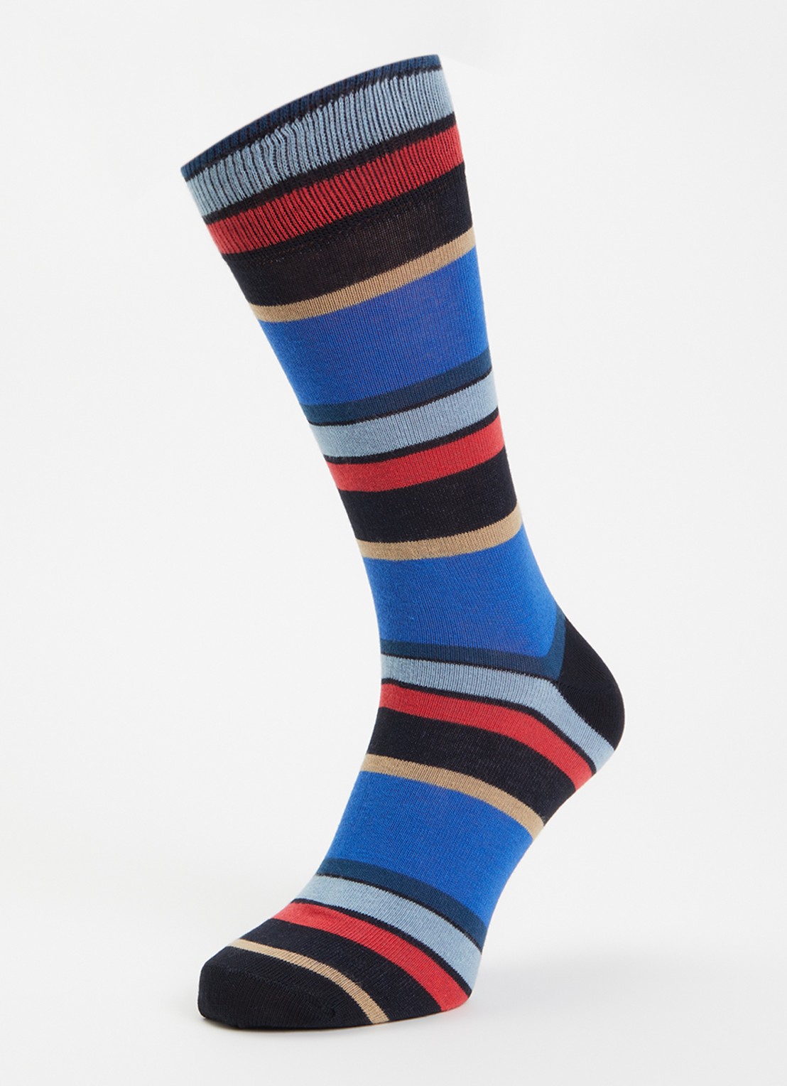 Paul Smith Sokken met streepprint  - detail blauw