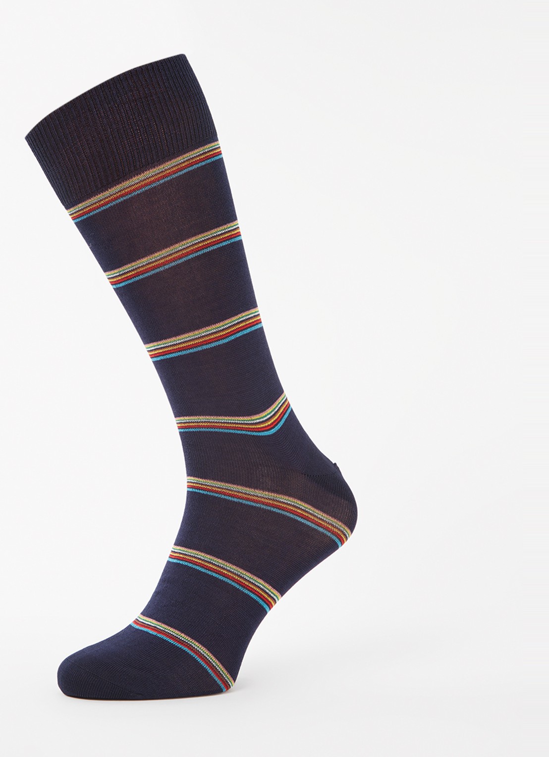 Paul Smith Sokken van  katoen met streepprint  - detail 3 donkerblauw