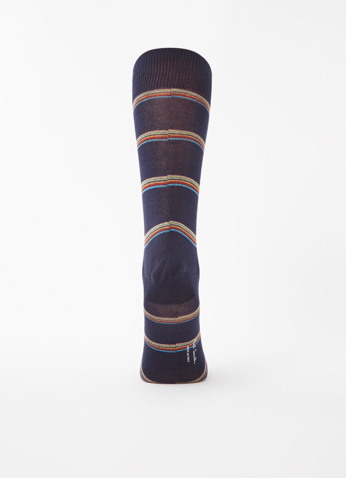 Paul Smith Sokken van  katoen met streepprint  - voorkant 2 donkerblauw