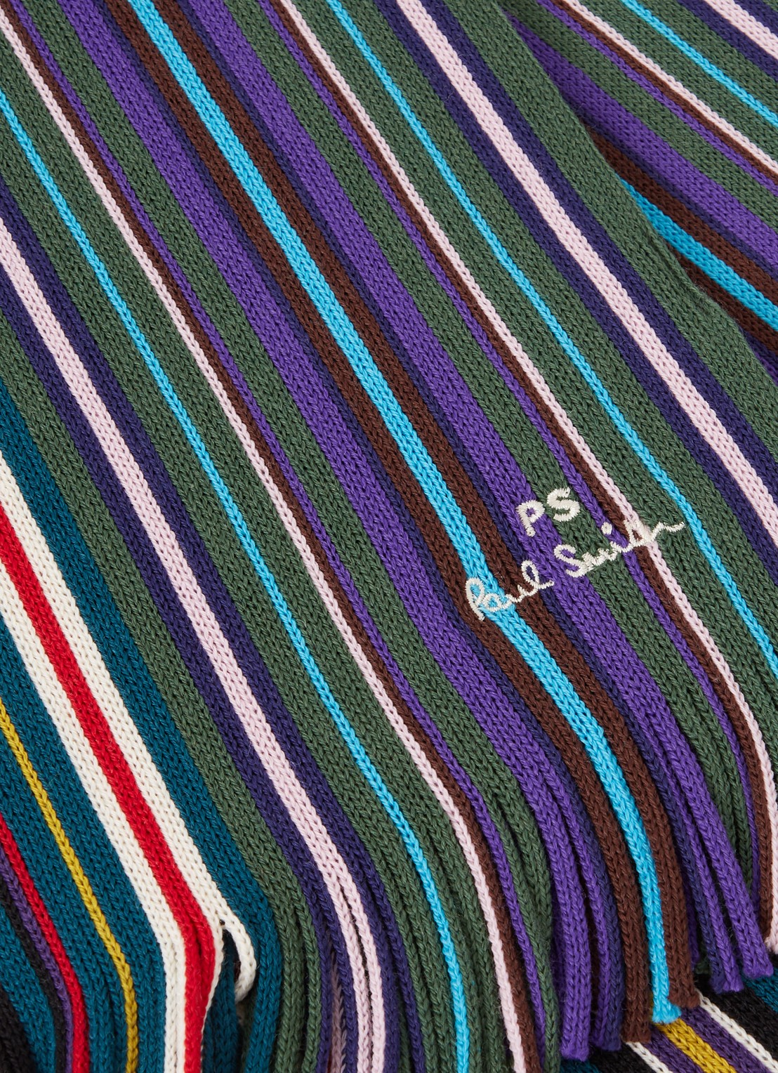 Paul Smith Spectrum Stripe sjaal van wol met streepprint 200 x 30 cm - detail 3 multicolor