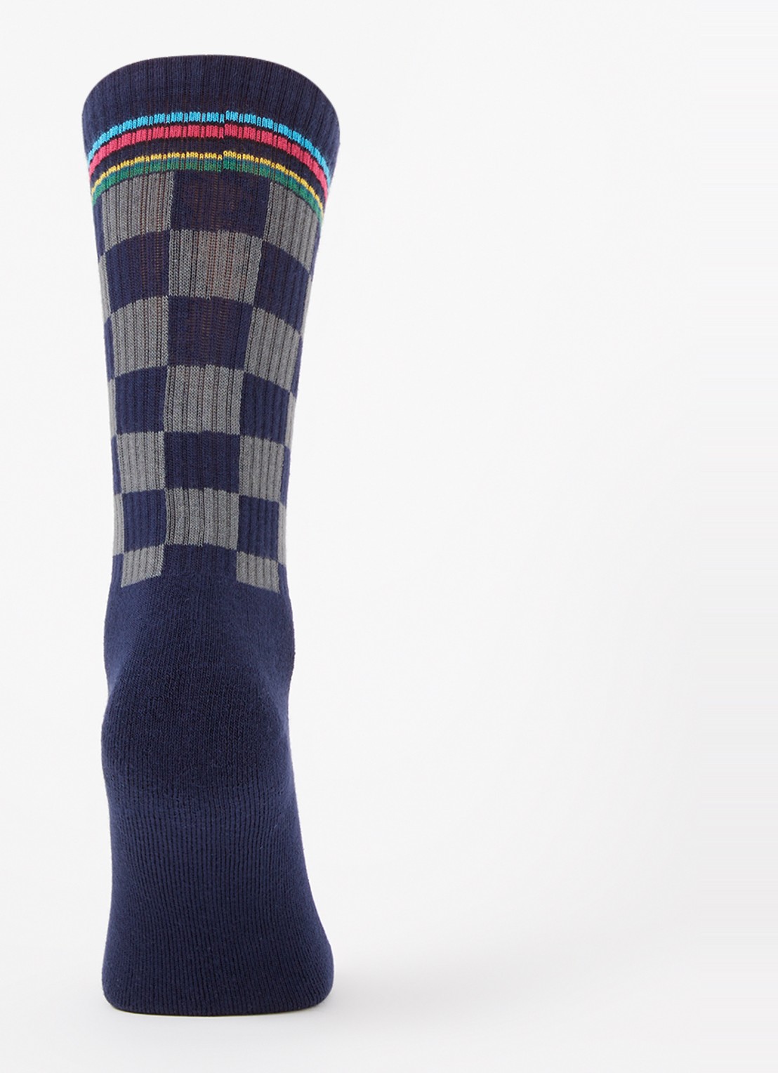 Paul Smith Sportsokken in  katoenblend met ruitdessin - voorkant 2 donkerblauw