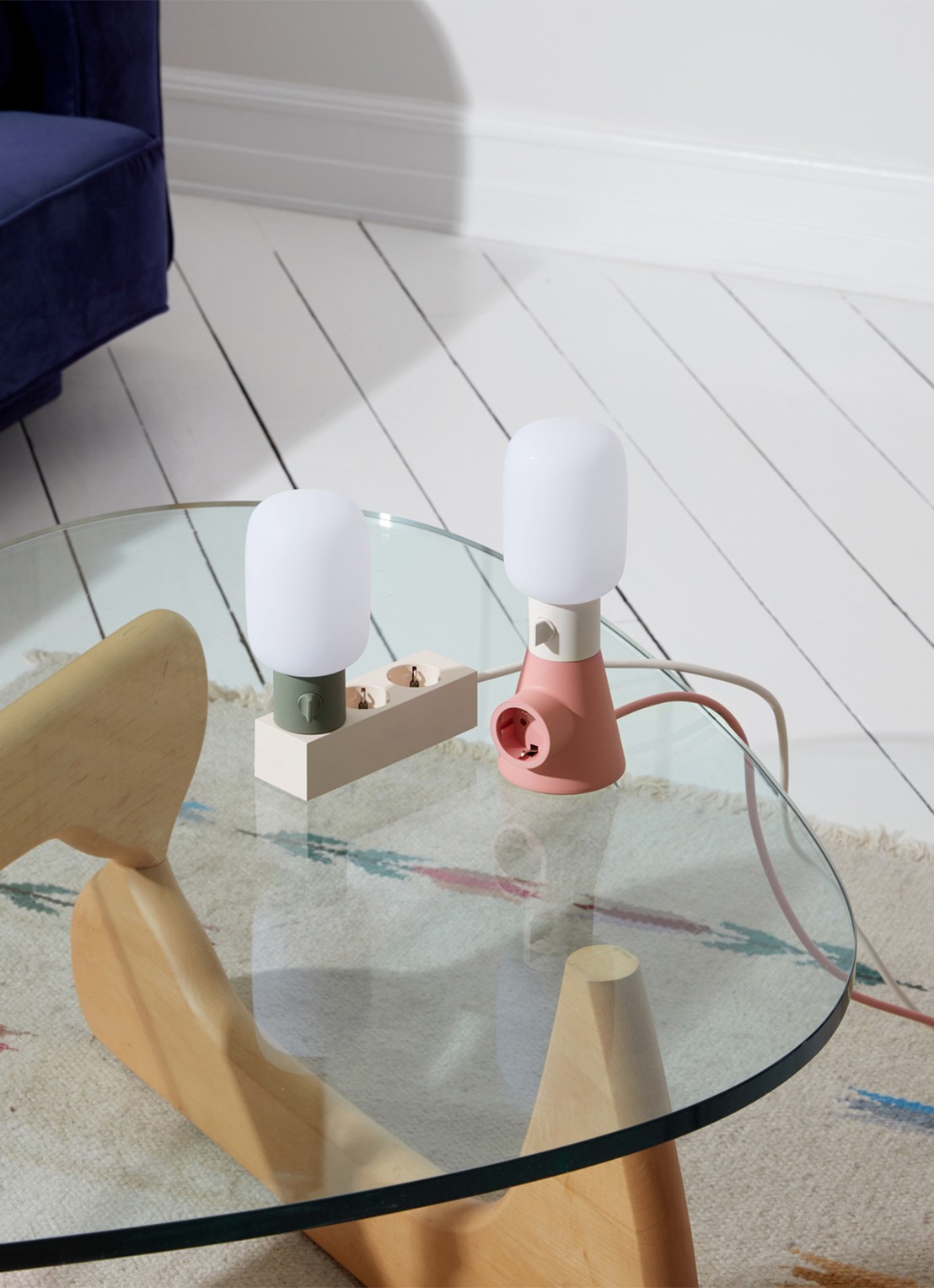 Pedestal Plug-in vloerlamp - detail 7 mosgroen