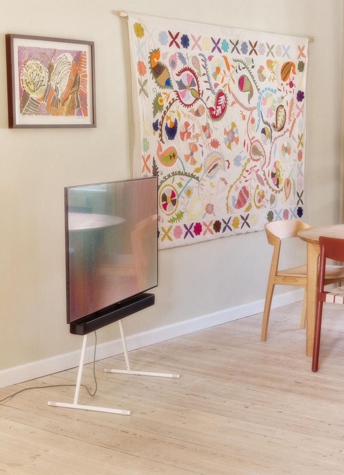 Pedestal Viva TV standaard 102 cm - voorkant 2 ivoor