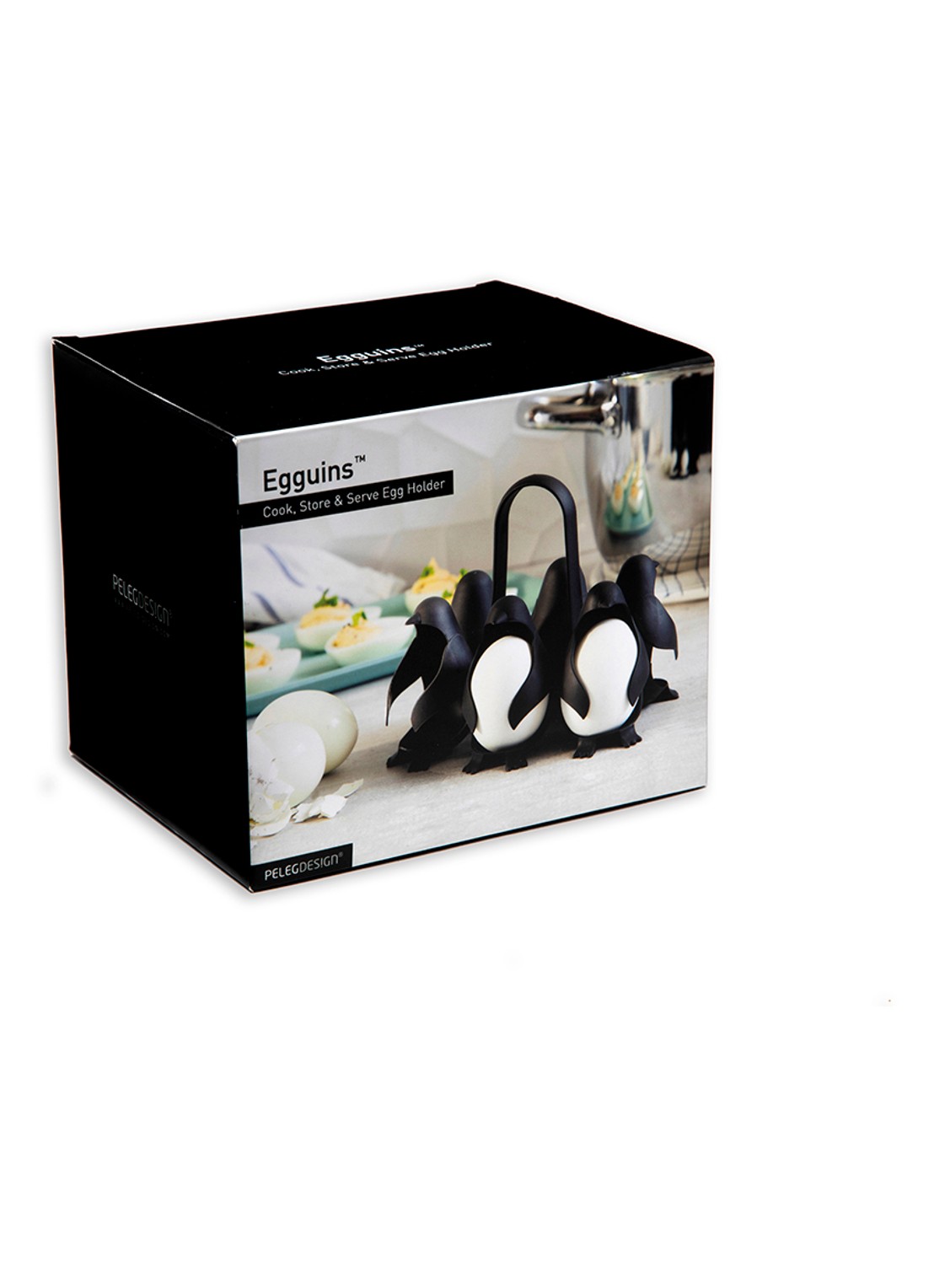Peleg Design Egguins eierhouder  - voorkant 2 zwart