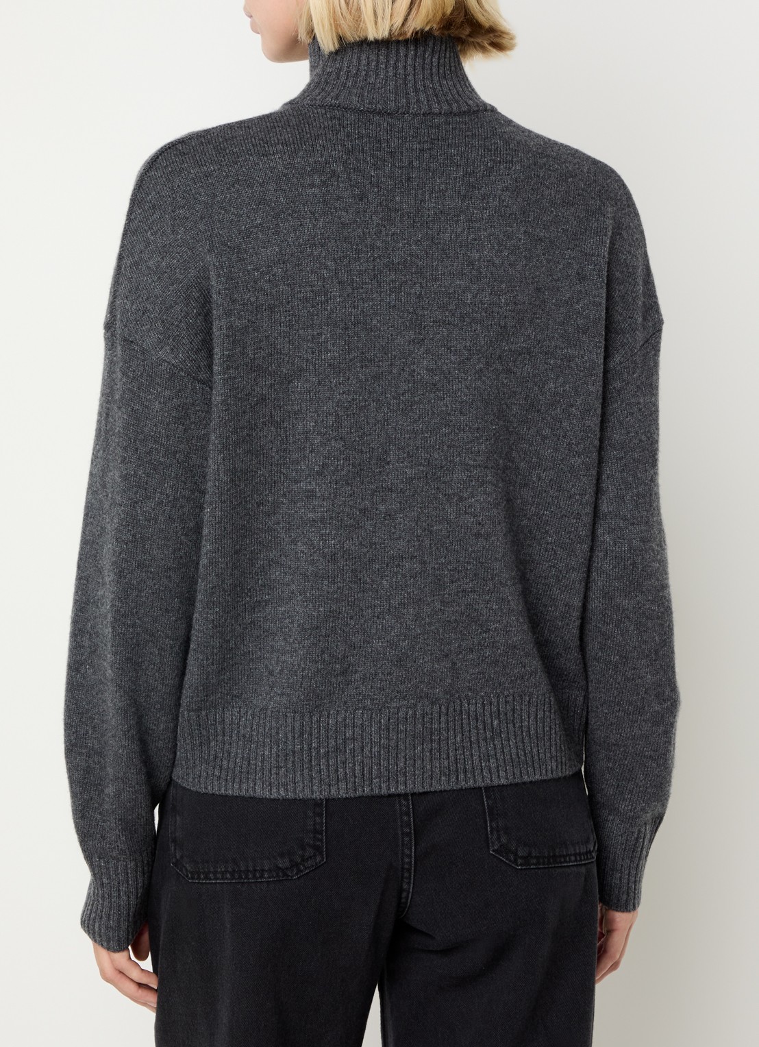 Pennyblack Antares fijngebreid vest in wolblend - achterkant 2 donkergrijs