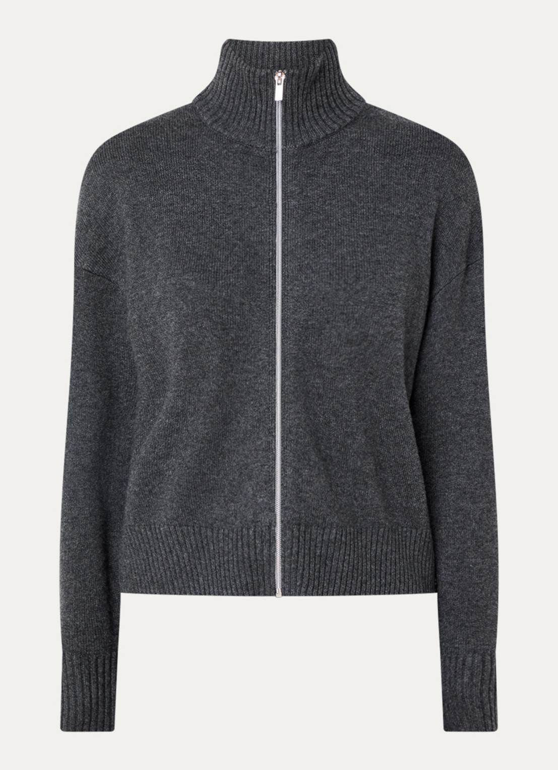 Pennyblack Antares fijngebreid vest in wolblend - voorkant 3 donkergrijs