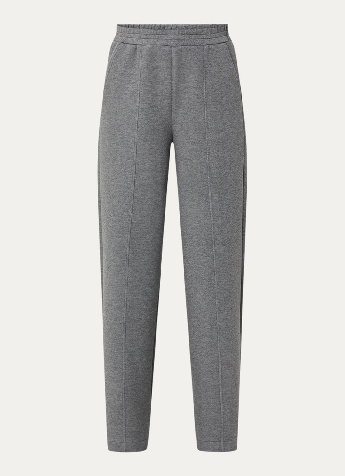 Pennyblack Attilia high waist wide fit broek met persplooi - voorkant grijsmele