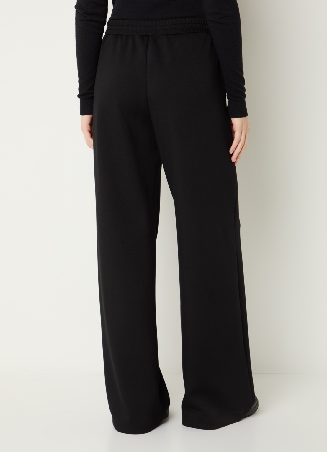 Pennyblack Attilia high waist wide fit broek met persplooi - achterkant zwart