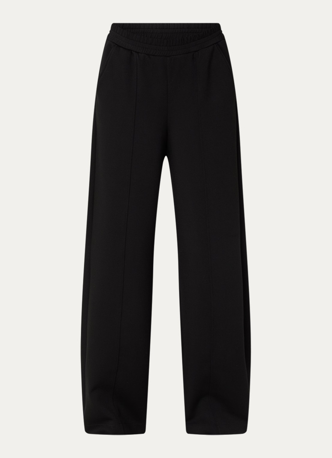 Pennyblack Attilia high waist wide fit broek met persplooi - voorkant 2 zwart
