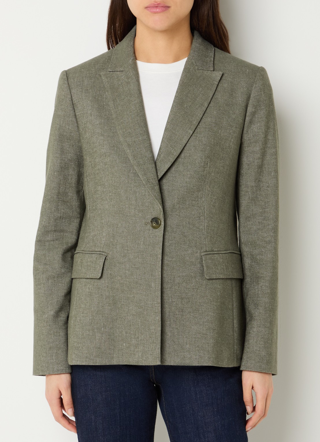 Pennyblack Blazer met schoudervulling en klepzakken - detail 3 lichtgroen