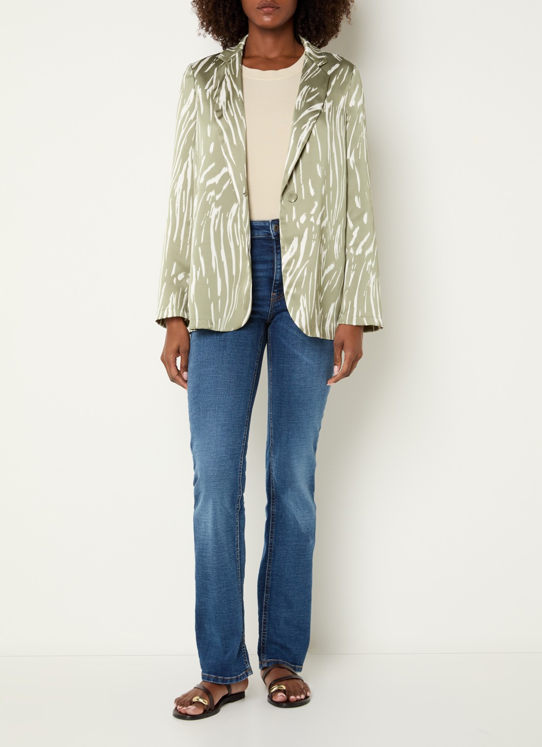 Pennyblack Blazer van satijn - voorkant 3 groen