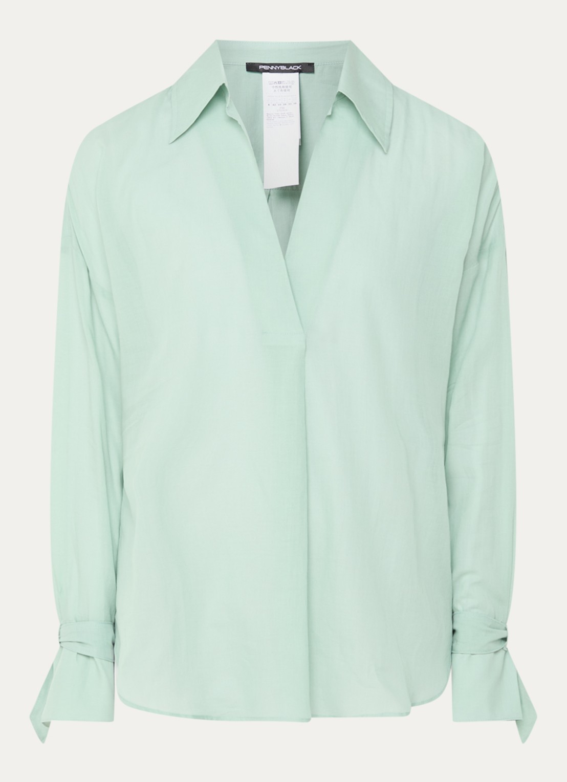 Pennyblack Blouse met V-hals - voorkant lindegroen