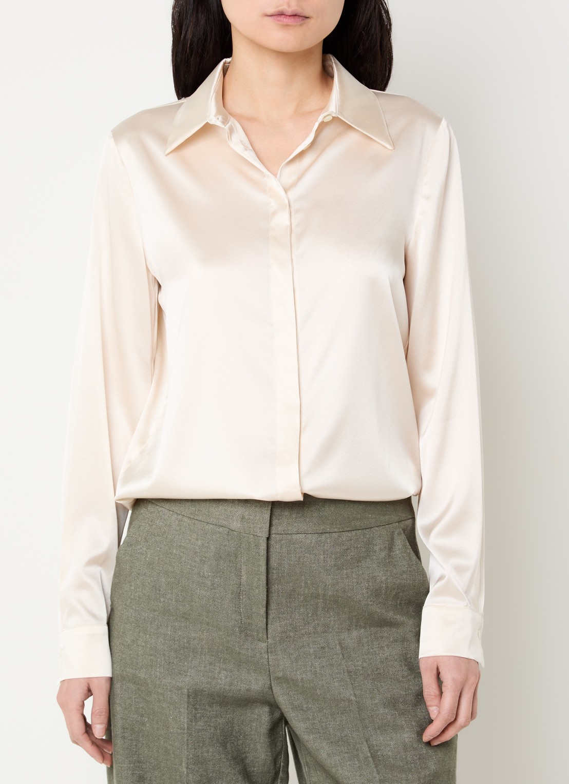 Pennyblack Blouse van satijn - detail 3 ivoor