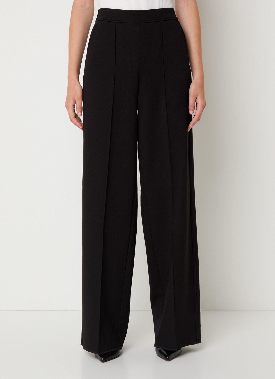 Pennyblack Bondone high waist wide fit pantalon met steekzakken - detail 4 zwart