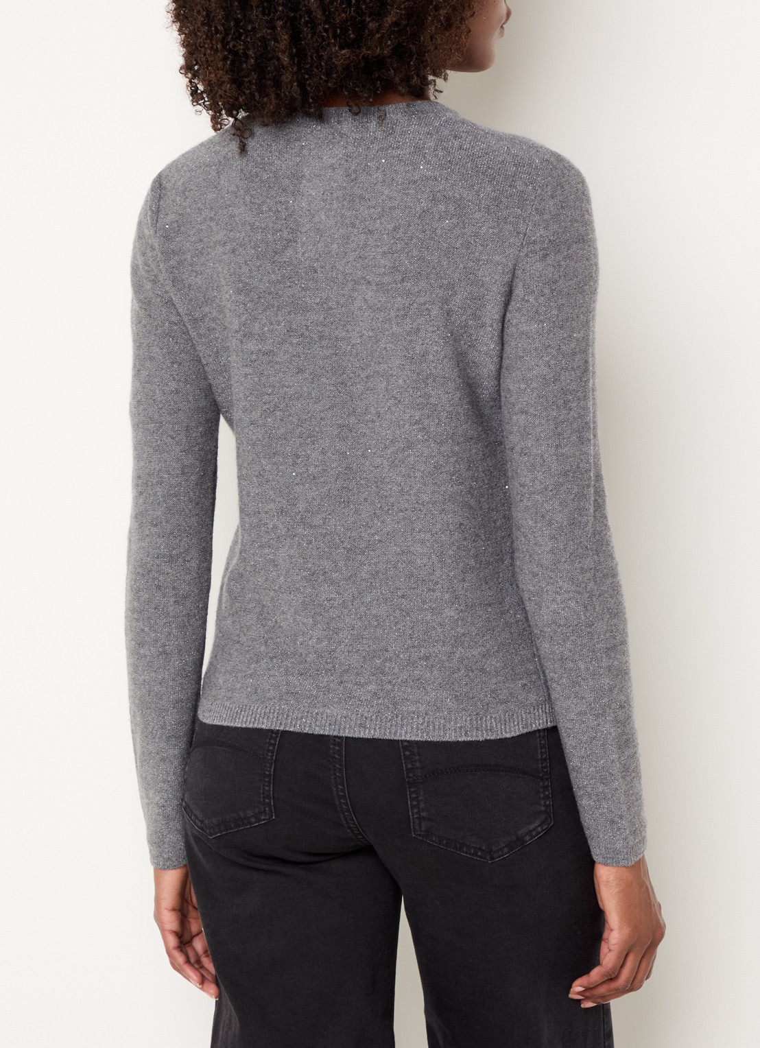 Pennyblack Ciclone fijngebreide pullover met pailletten  - achterkant donkergrijs