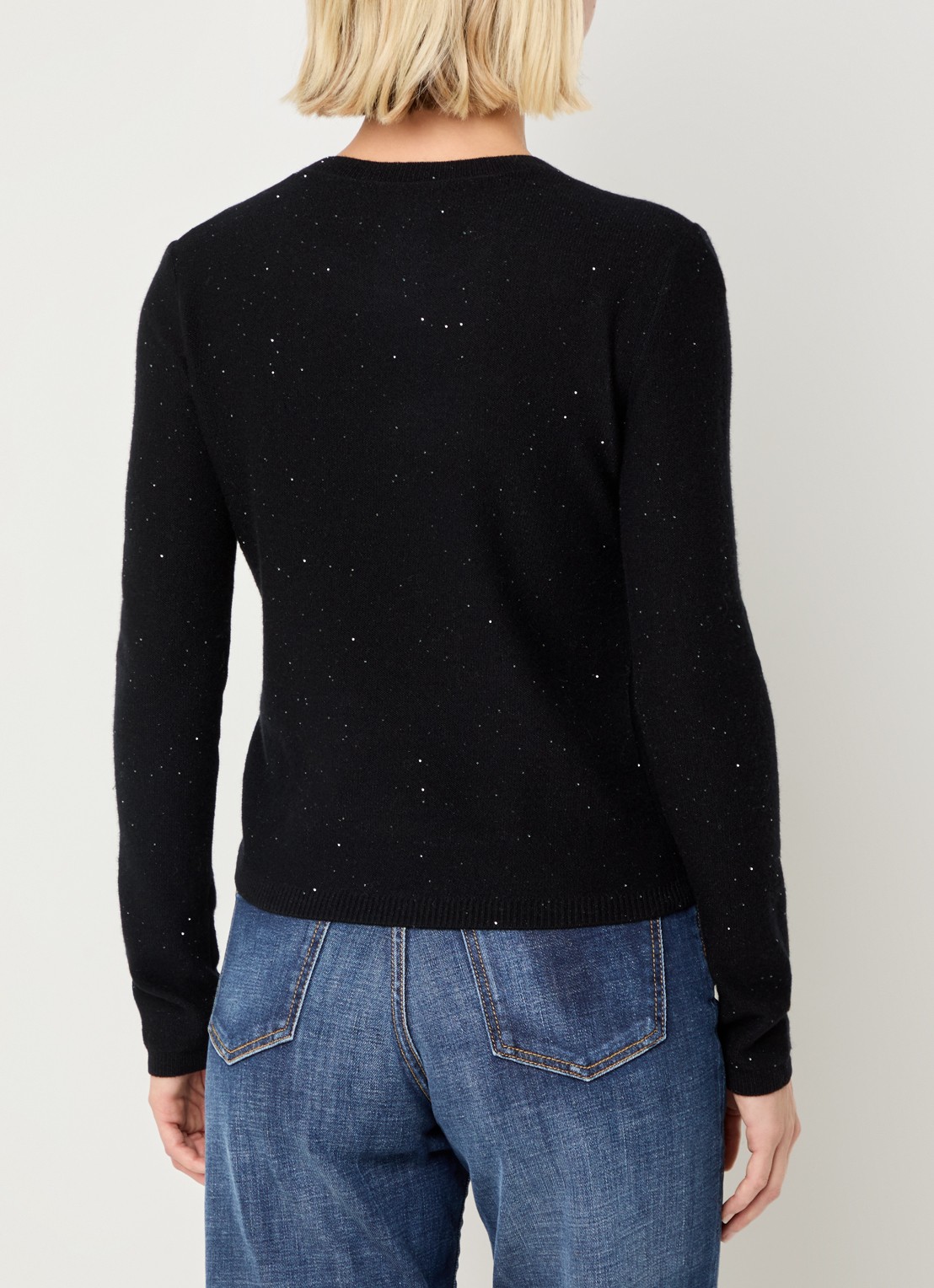 Pennyblack Ciclone fijngebreide pullover met pailletten  - achterkant 4 zwart