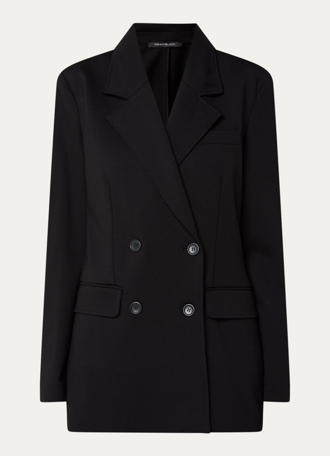 Pennyblack Coro double-breasted blazer met klepzakken - voorkant 3 zwart