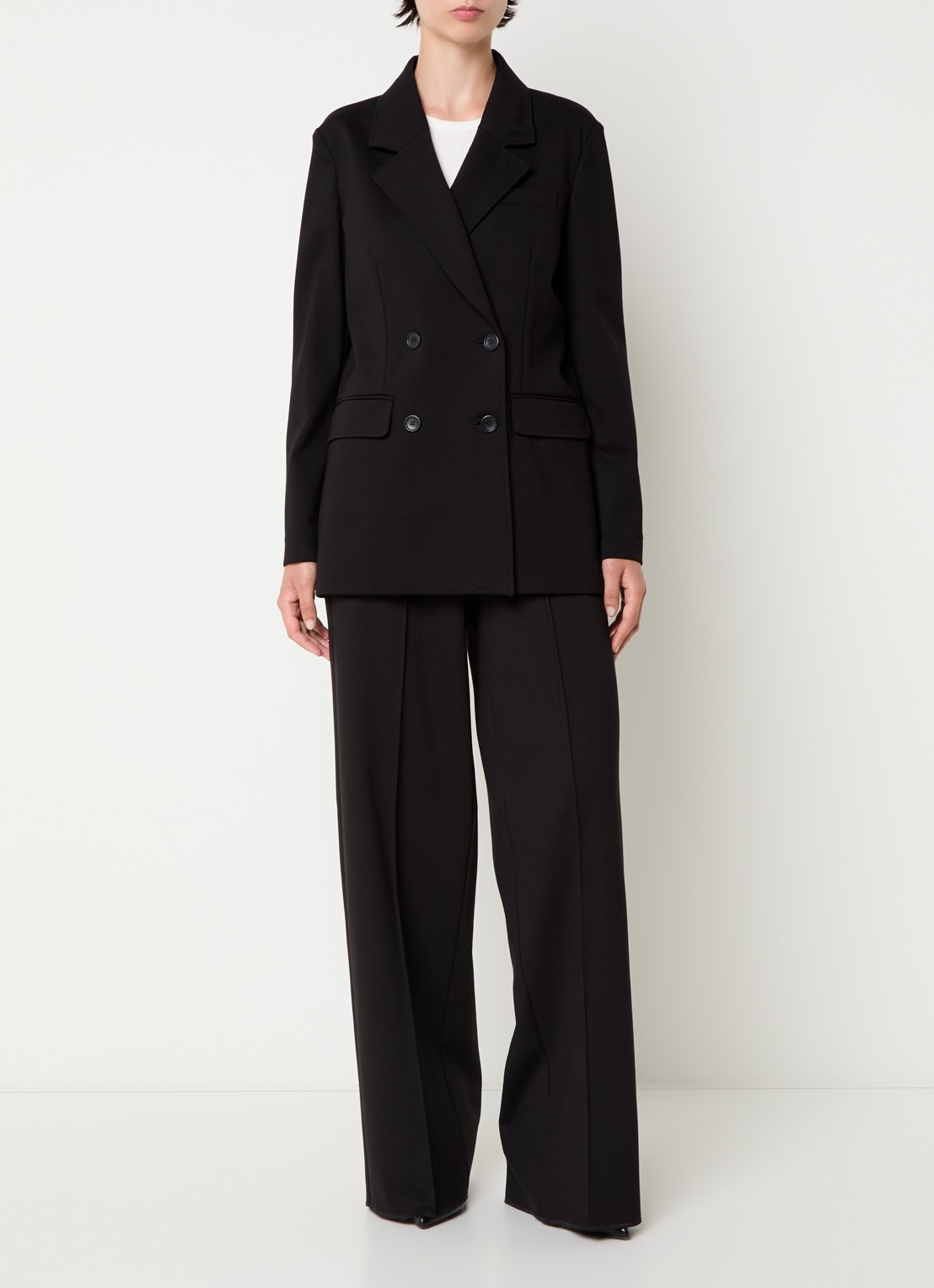 Pennyblack Coro double-breasted blazer met klepzakken - voorkant 4 zwart