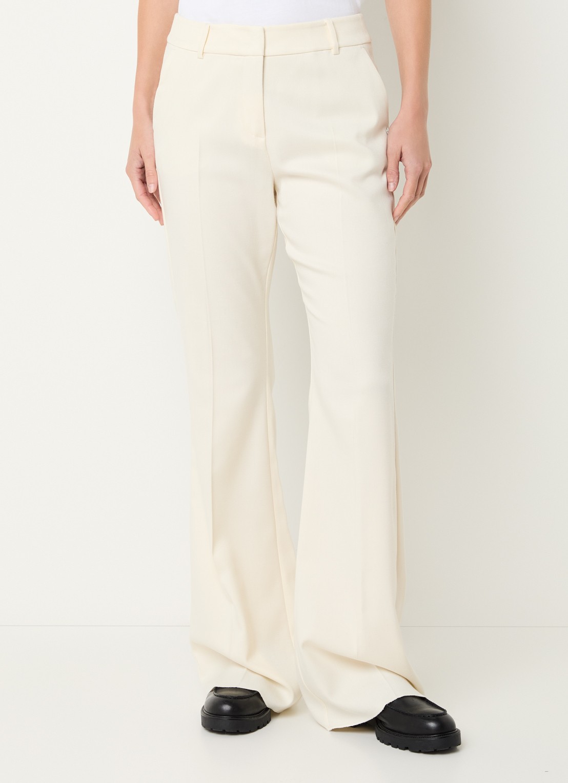 Pennyblack Dentice high waist straight fit pantalon met steekzakken - detail 4 creme