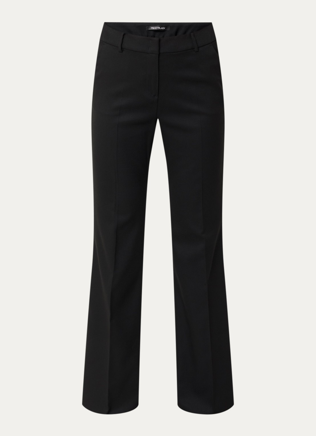 Pennyblack Dentice high waist straight fit pantalon met steekzakken - voorkant 2 zwart