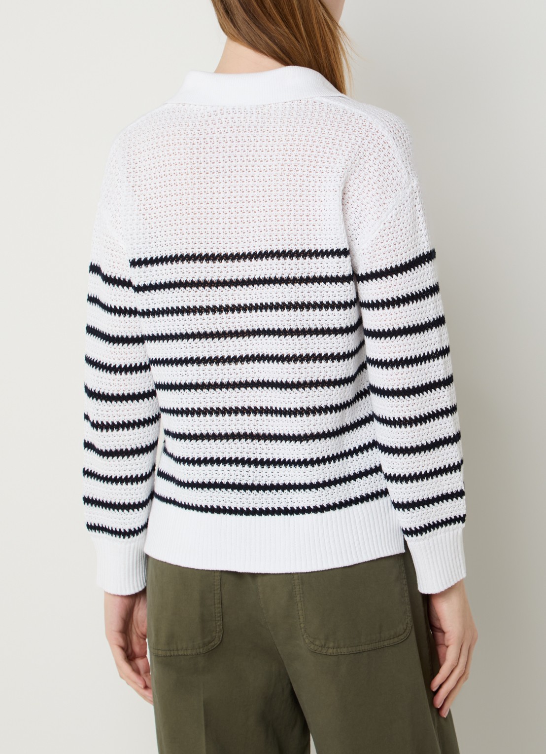 Pennyblack Dolce grofgebreide trui met streepprint - achterkant wit