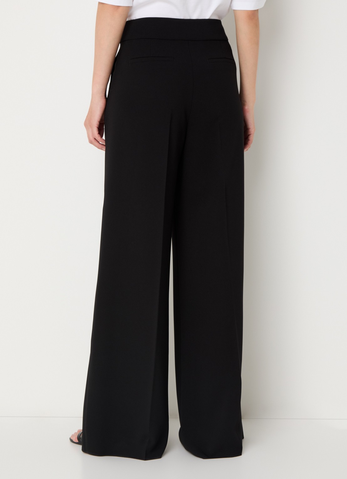 Pennyblack Emblema high waist wide fit pantalon met steekzakken - achterkant zwart