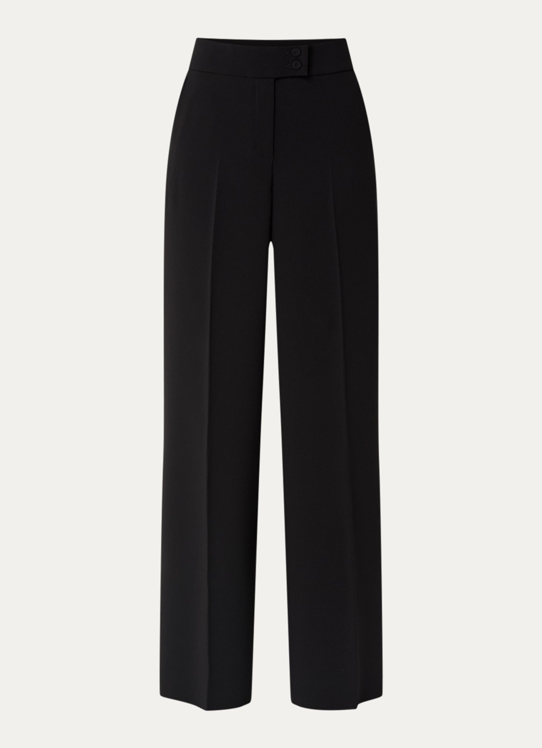 Pennyblack Emblema high waist wide fit pantalon met steekzakken - voorkant 3 zwart