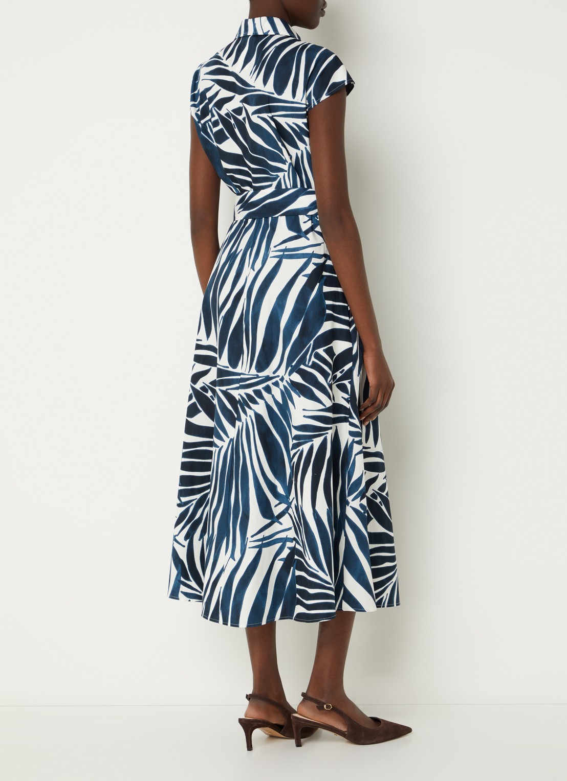 Pennyblack Gioire midi blousejurk met print - achterkant indigo