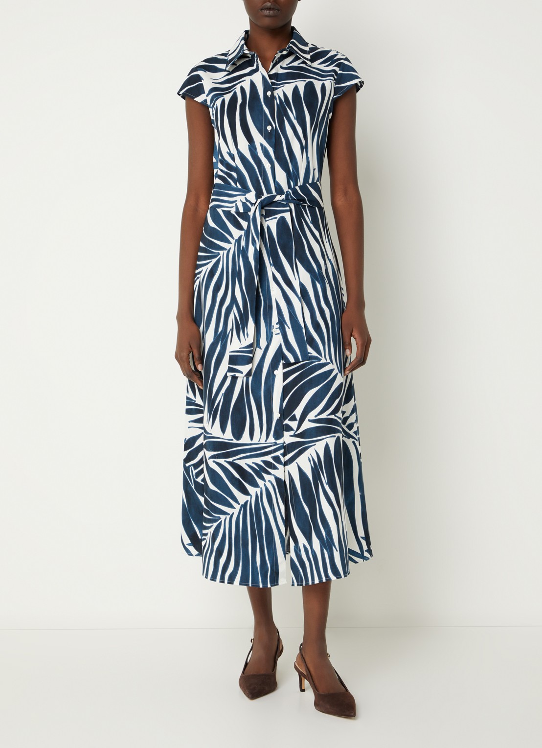Pennyblack Gioire midi blousejurk met print - detail 2 indigo