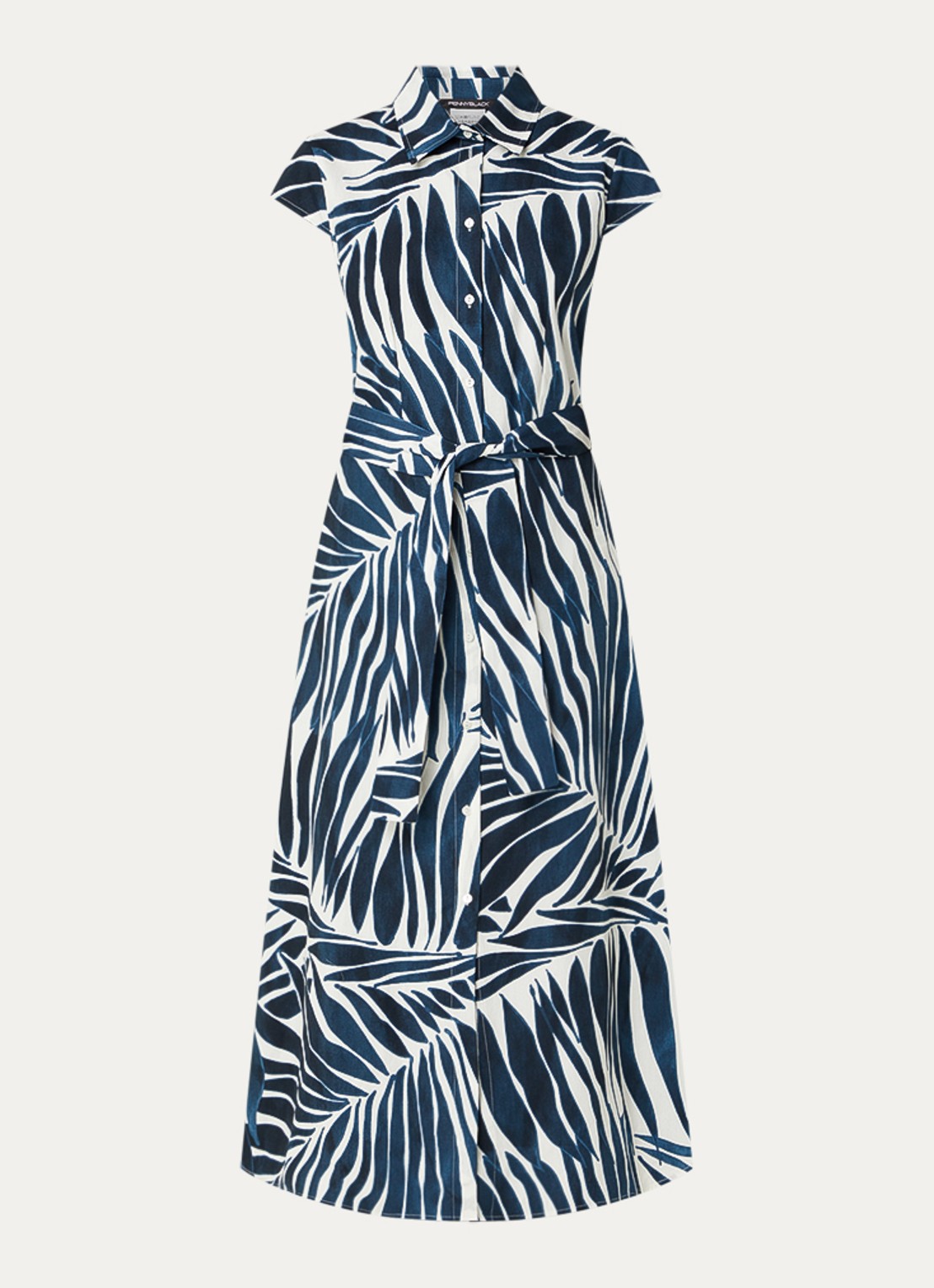Pennyblack Gioire midi blousejurk met print - voorkant 3 indigo